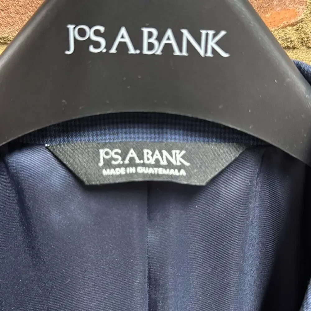 Jos. A. Bank Men’s Blue 100% Wool Traveler Slim Fit Suit Size 40L 34Rx33.5